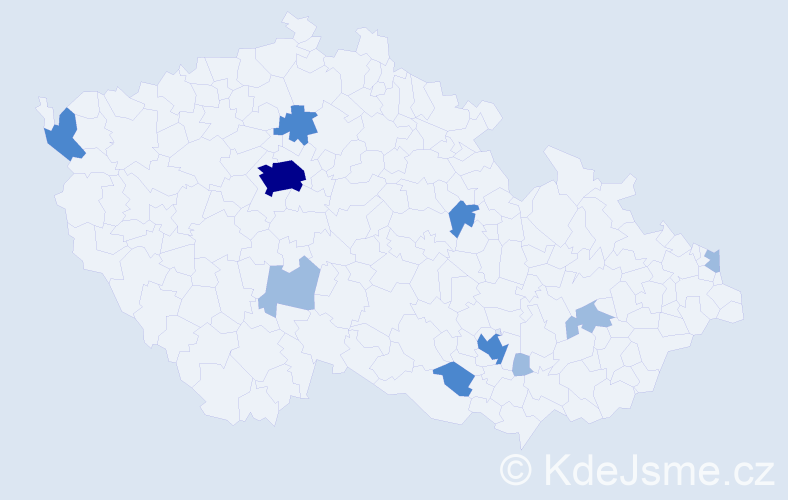 Příjmení: 'Rebro', počet výskytů 18 v celé ČR