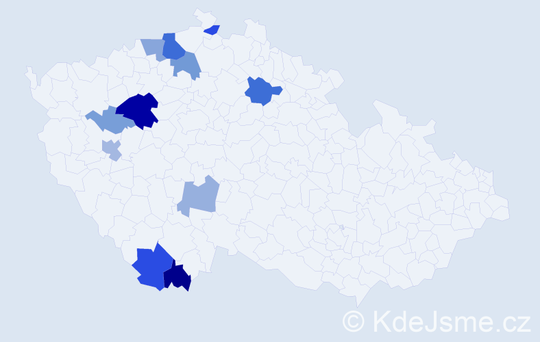 Příjmení: 'Lüftner', počet výskytů 41 v celé ČR