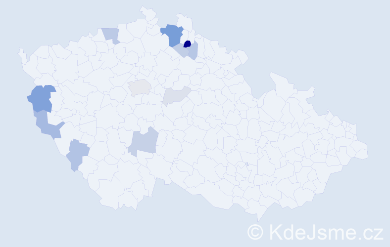 Příjmení: 'Štrinclová', počet výskytů 33 v celé ČR
