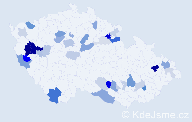 Příjmení: 'Adamovičová', počet výskytů 89 v celé ČR
