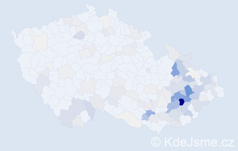 Příjmení: 'Mlčák', počet výskytů 473 v celé ČR