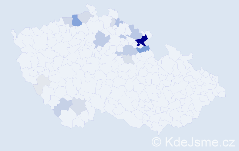 Příjmení: 'Čisárová', počet výskytů 103 v celé ČR