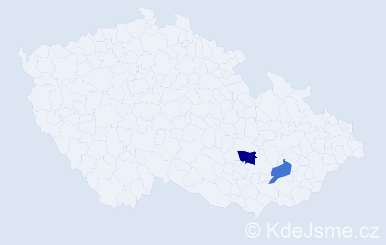 Příjmení: 'Kišnerová', počet výskytů 5 v celé ČR