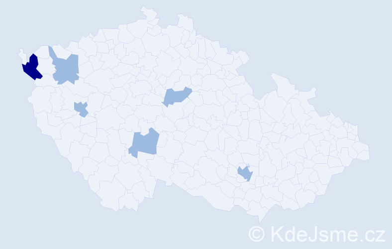 Příjmení: 'Kojnoková', počet výskytů 9 v celé ČR