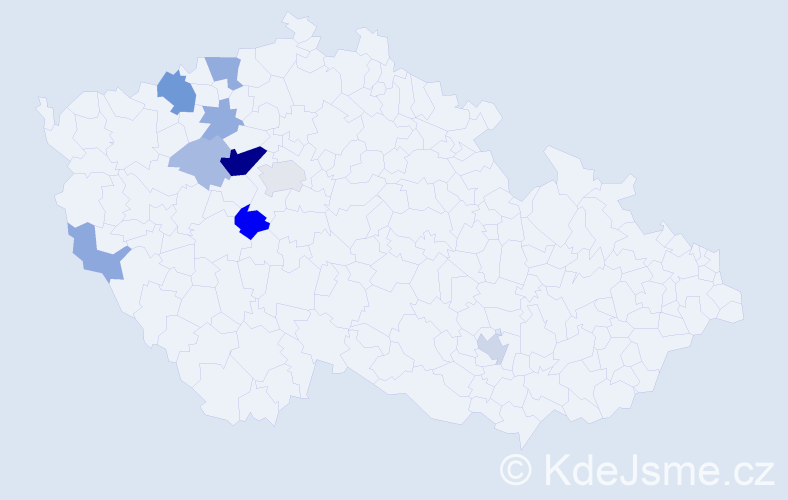 Příjmení: 'Pleiner', počet výskytů 25 v celé ČR