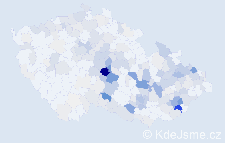 Příjmení: 'Krajíček', počet výskytů 802 v celé ČR