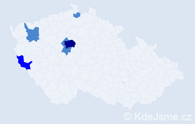 Příjmení: 'Kopček', počet výskytů 8 v celé ČR