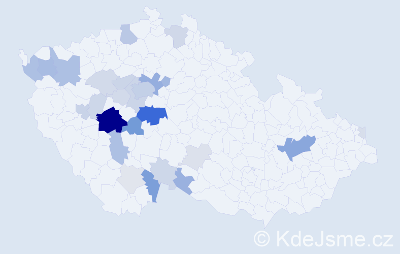 Příjmení: 'Krejzar', počet výskytů 91 v celé ČR