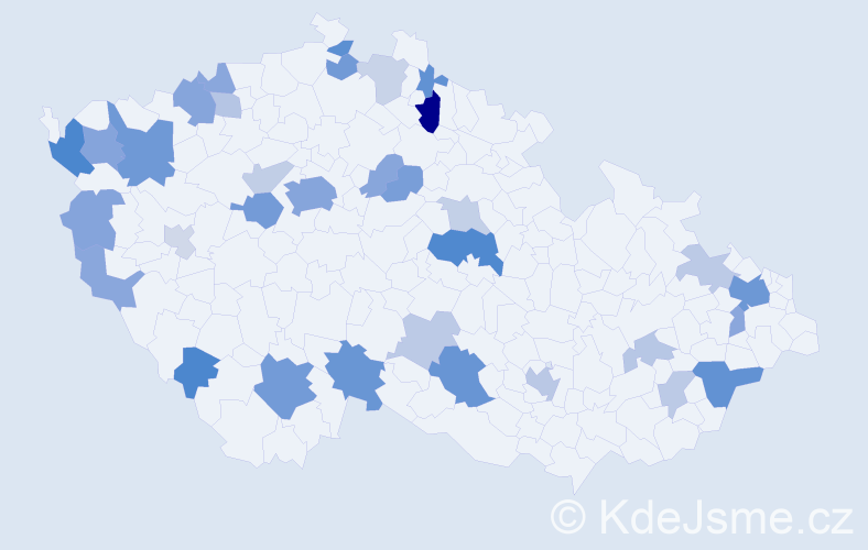 Příjmení: 'Doan', počet výskytů 79 v celé ČR
