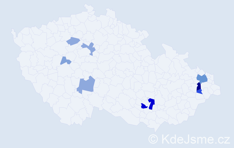 Příjmení: 'Kubalec', počet výskytů 28 v celé ČR