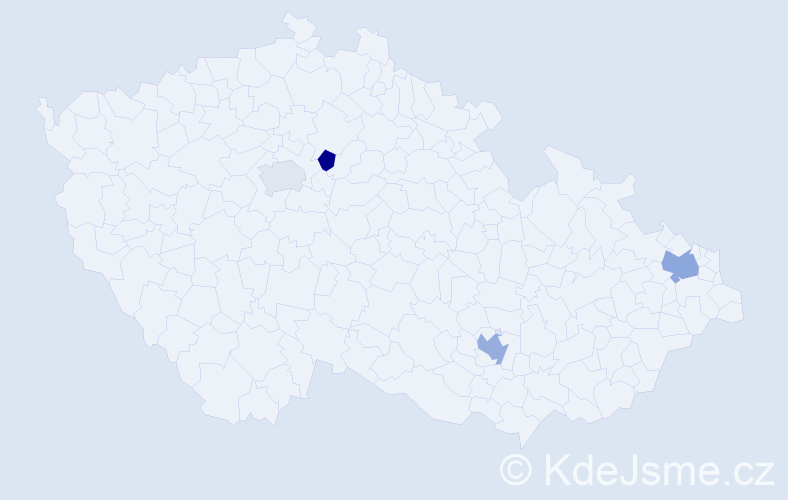 Příjmení: 'Paczek', počet výskytů 6 v celé ČR