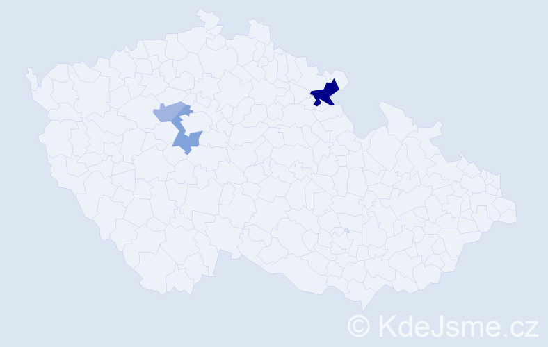 Příjmení: 'Tiefa', počet výskytů 13 v celé ČR