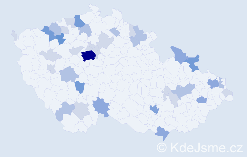 Příjmení: 'Szücs', počet výskytů 95 v celé ČR