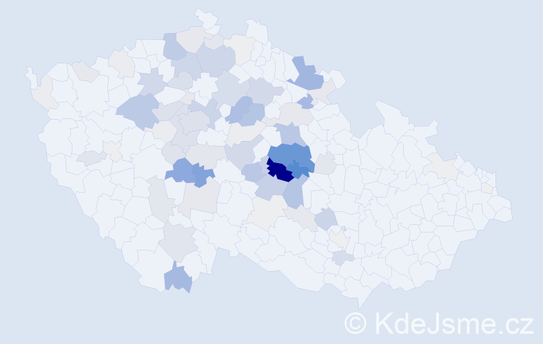 Příjmení: 'Křivský', počet výskytů 305 v celé ČR