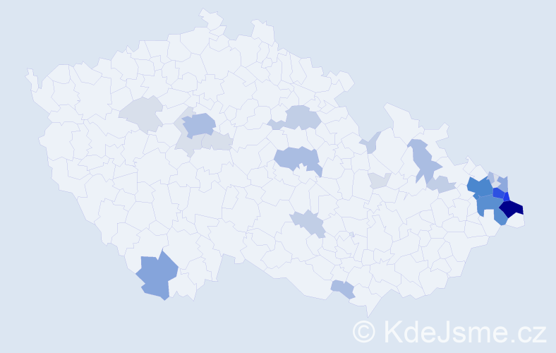 Příjmení: 'Grycz', počet výskytů 104 v celé ČR