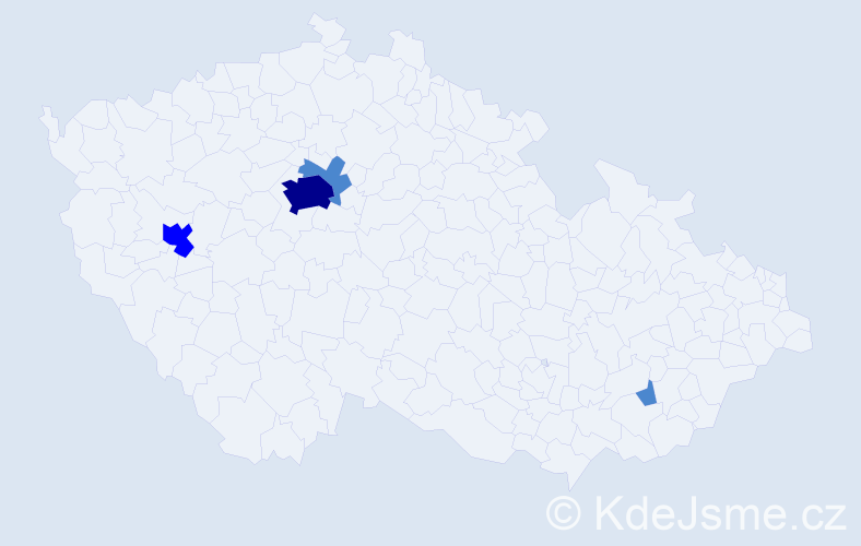 Příjmení: 'Ponicová', počet výskytů 7 v celé ČR