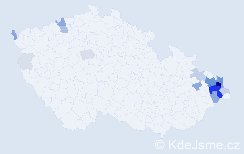 Příjmení: 'Funiok', počet výskytů 89 v celé ČR