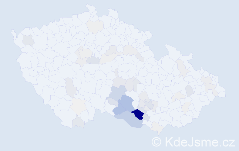 Příjmení: 'Lapešová', počet výskytů 162 v celé ČR