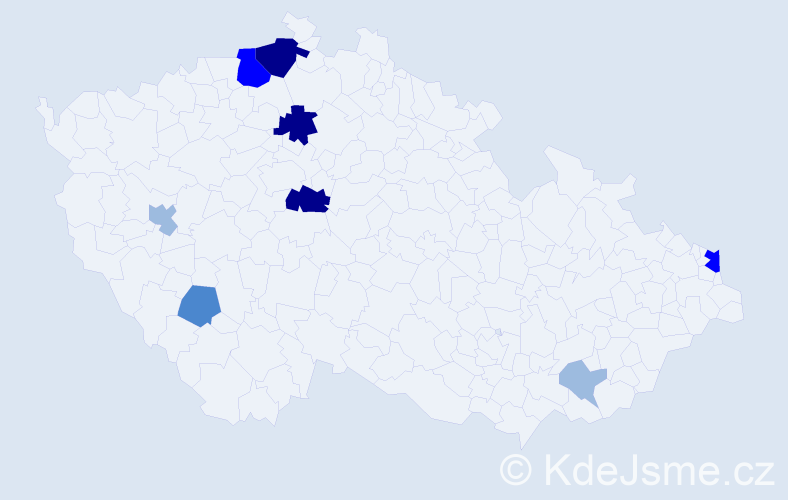 Příjmení: 'Kupčo', počet výskytů 22 v celé ČR