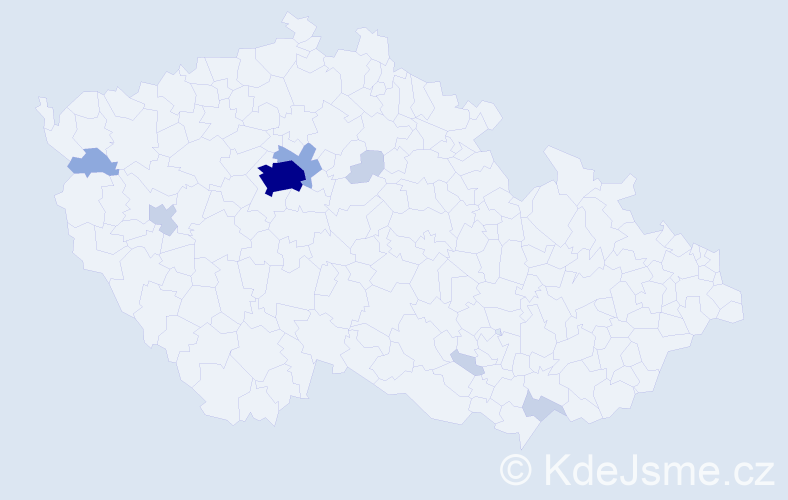 Příjmení: 'Kononenko', počet výskytů 20 v celé ČR