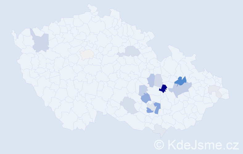 Příjmení: 'Havigerová', počet výskytů 49 v celé ČR