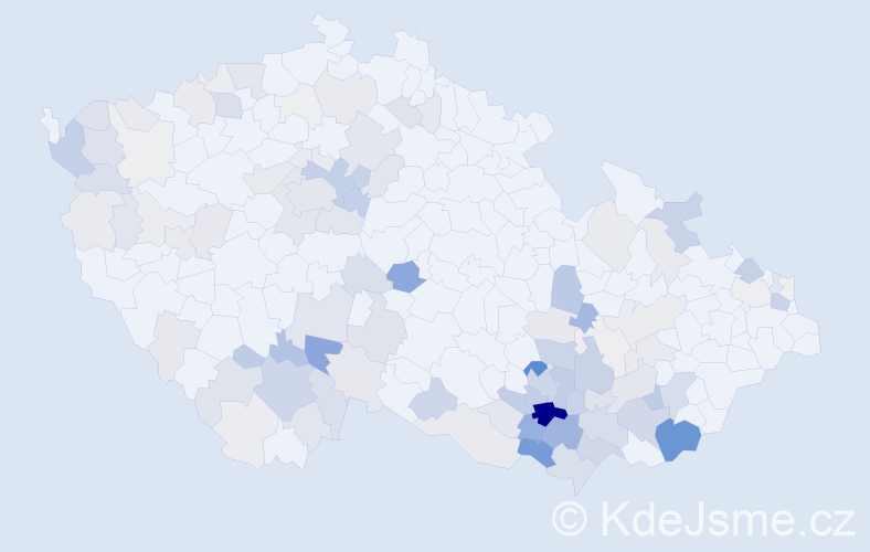 Příjmení: 'Srnec', počet výskytů 439 v celé ČR