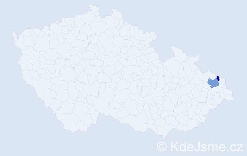 Příjmení: 'Jakovidu', počet výskytů 3 v celé ČR