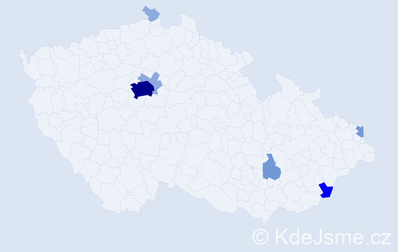 Příjmení: 'Crkoň', počet výskytů 16 v celé ČR