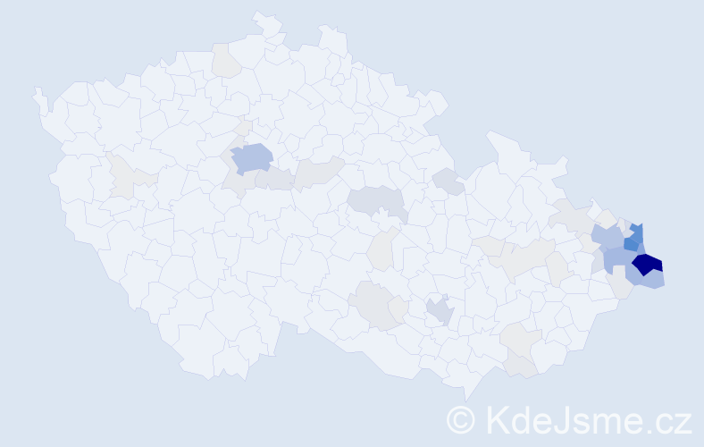 Příjmení: 'Mrózek', počet výskytů 289 v celé ČR