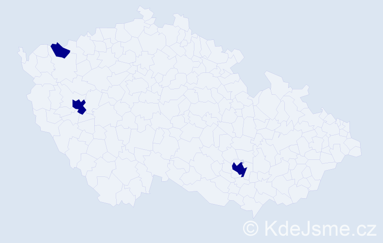 Příjmení: 'Cek', počet výskytů 3 v celé ČR