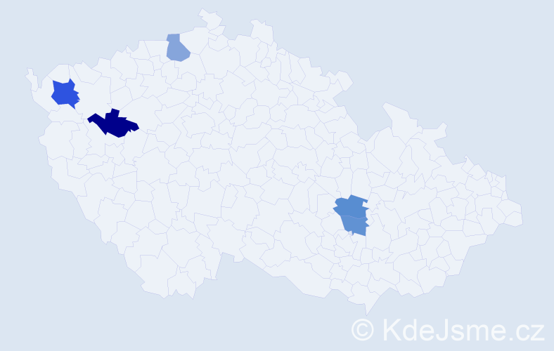 Příjmení: 'Bogan', počet výskytů 6 v celé ČR