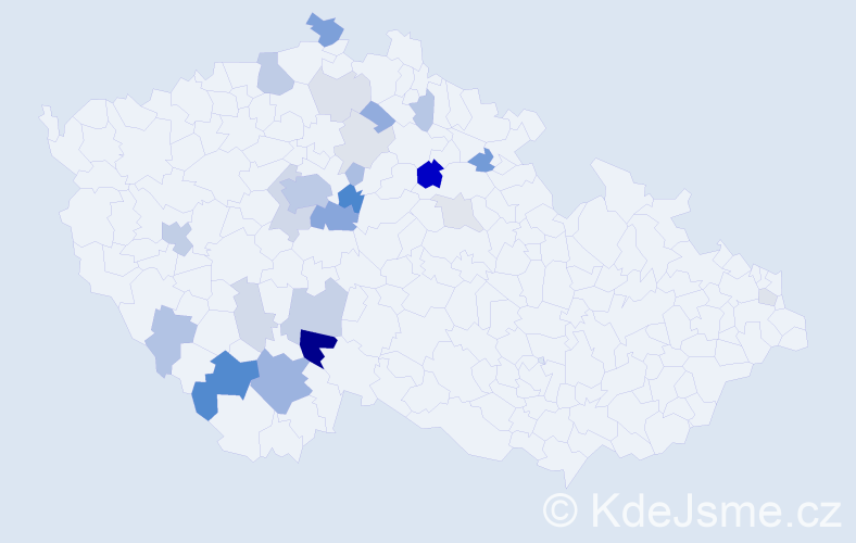 Příjmení: 'Churáčková', počet výskytů 78 v celé ČR