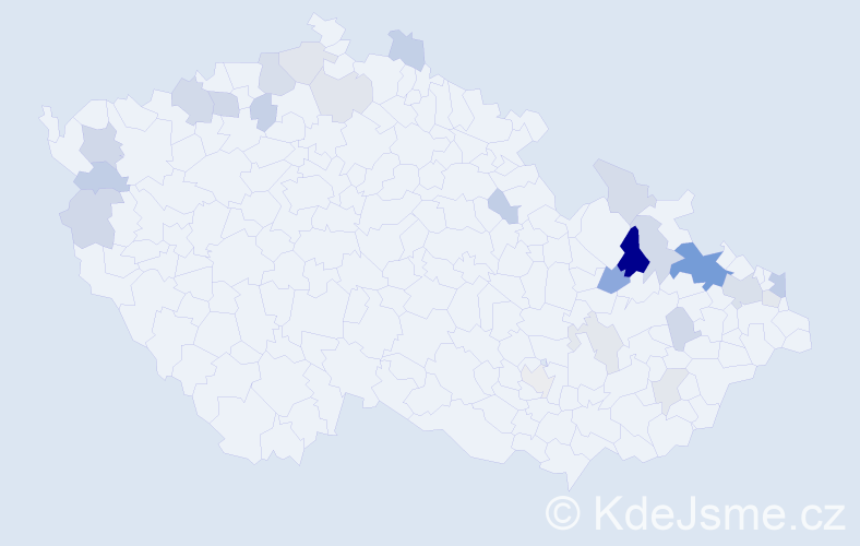 Příjmení: 'Martinčeková', počet výskytů 49 v celé ČR