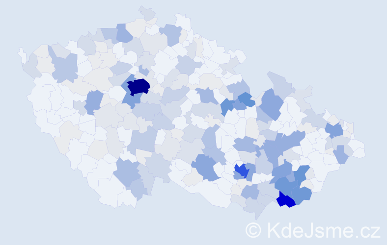 Příjmení: 'Prachařová', počet výskytů 849 v celé ČR