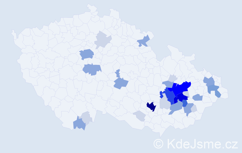 Příjmení: 'Oral', počet výskytů 91 v celé ČR