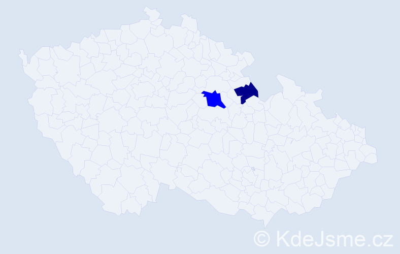 Příjmení: 'Májik', počet výskytů 5 v celé ČR