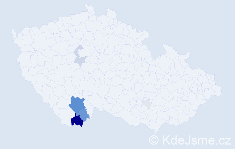 Příjmení: 'Bauernöplová', počet výskytů 13 v celé ČR