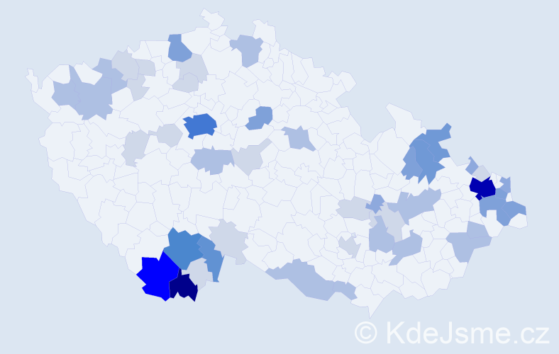Příjmení: 'Papajová', počet výskytů 145 v celé ČR