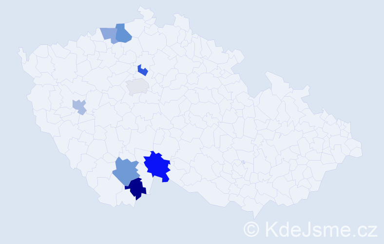 Příjmení: 'Strelková', počet výskytů 11 v celé ČR