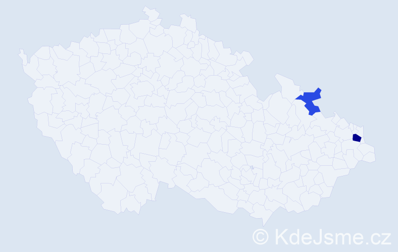 Příjmení: 'Kiác', počet výskytů 4 v celé ČR