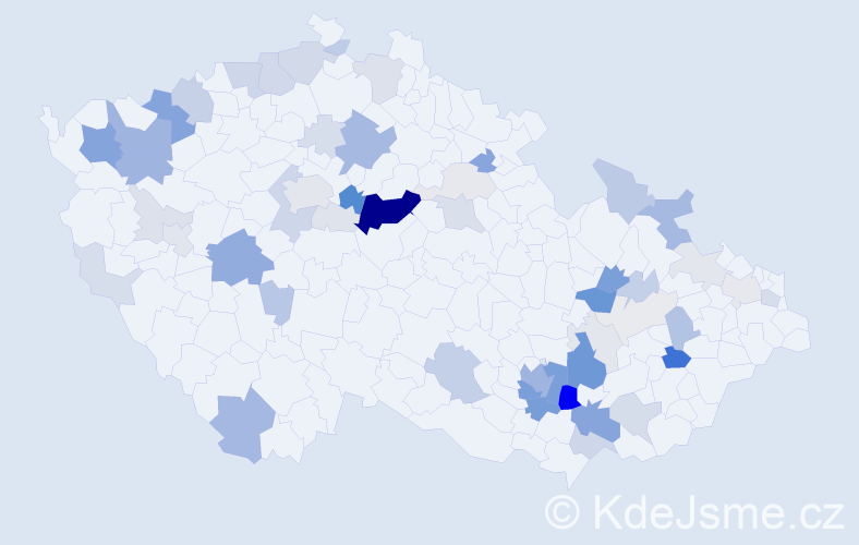 Příjmení: 'Čáslava', počet výskytů 194 v celé ČR