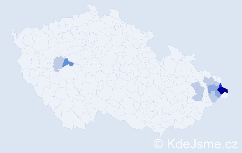 Příjmení: 'Chowanioková', počet výskytů 30 v celé ČR