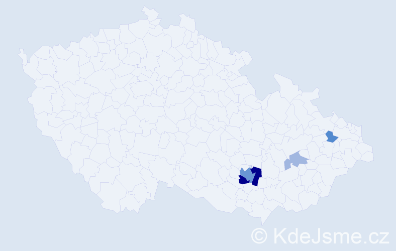 Příjmení: 'Čandrlová', počet výskytů 14 v celé ČR