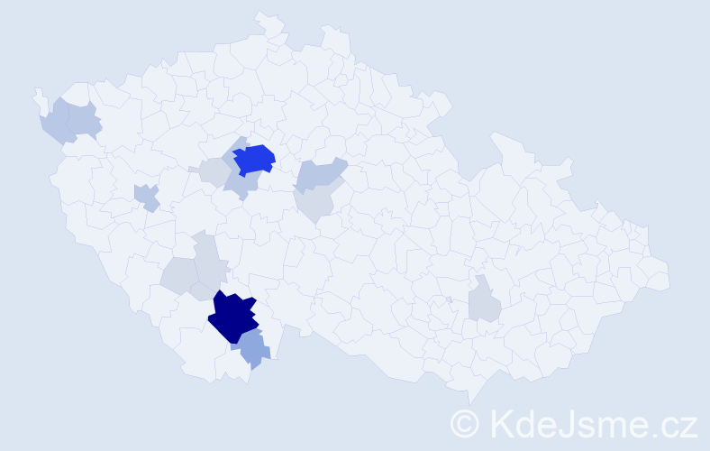 Příjmení: 'Tlamsová', počet výskytů 49 v celé ČR
