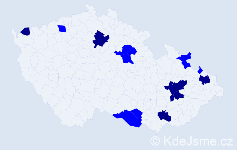 Příjmení: 'Džuberová', počet výskytů 19 v celé ČR