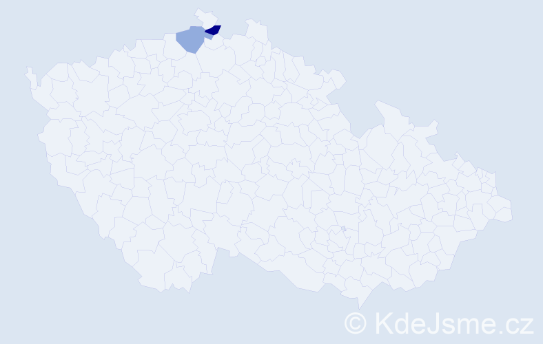 Příjmení: 'Makyšová', počet výskytů 5 v celé ČR