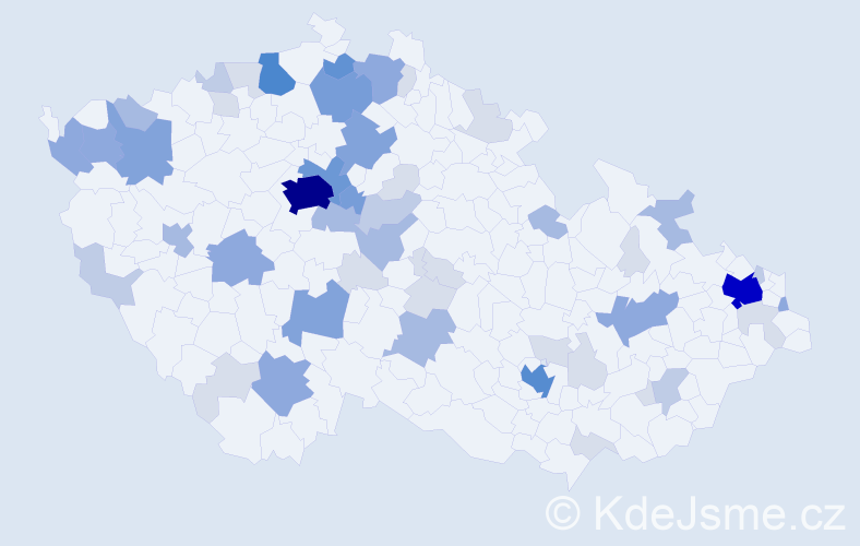 Příjmení: 'Špak', počet výskytů 173 v celé ČR