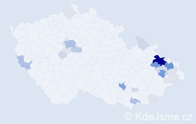 Příjmení: 'Kukol', počet výskytů 102 v celé ČR