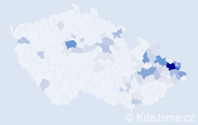 Příjmení: 'Krečmer', počet výskytů 243 v celé ČR