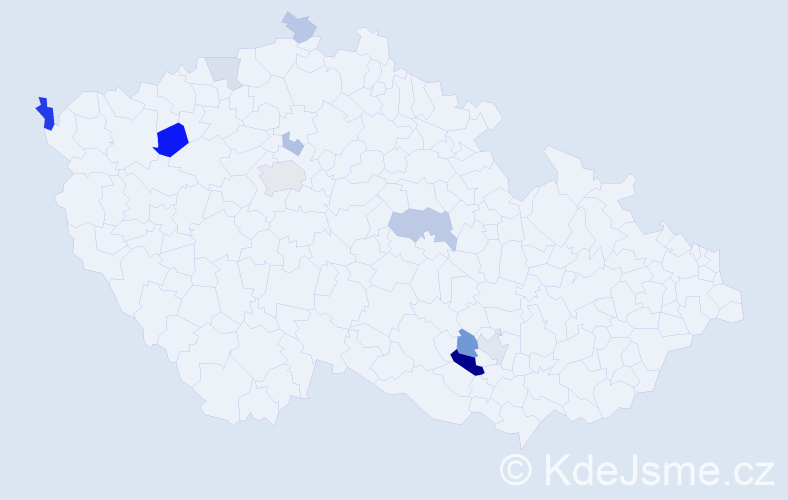 Příjmení: 'Sachsová', počet výskytů 25 v celé ČR